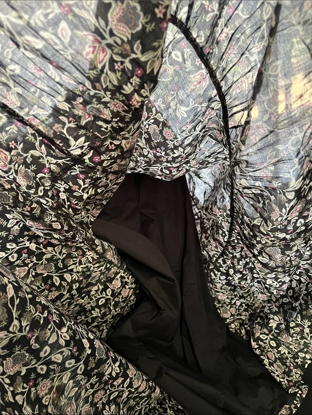 Abercrombie & Fitch Black Floral Spaghetti-Strap Maxi Dress L